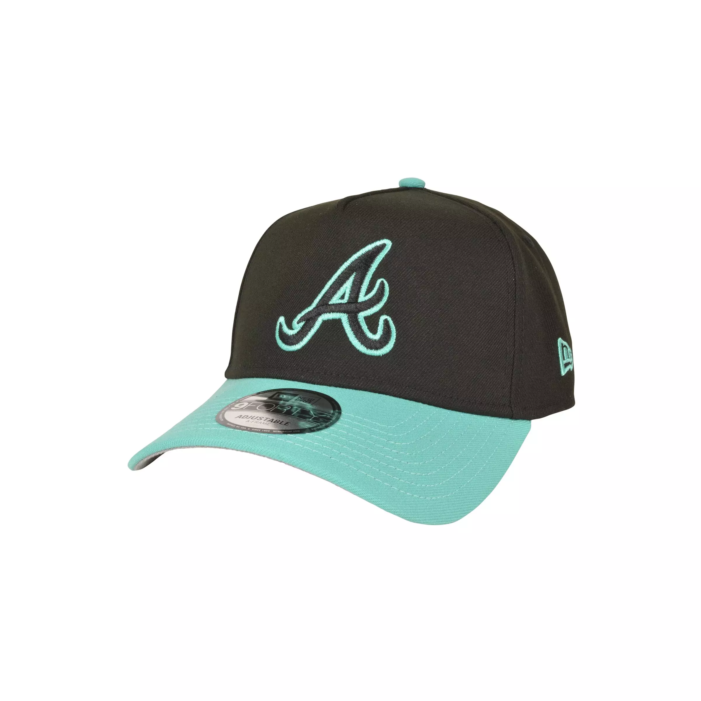New Era Atlanta Braves 9FORTY Snapback Hat Black Mint | Hibbett